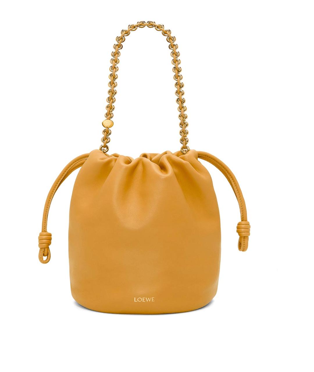 LOEWE Желтая кожаная сумка тоут, фото 1