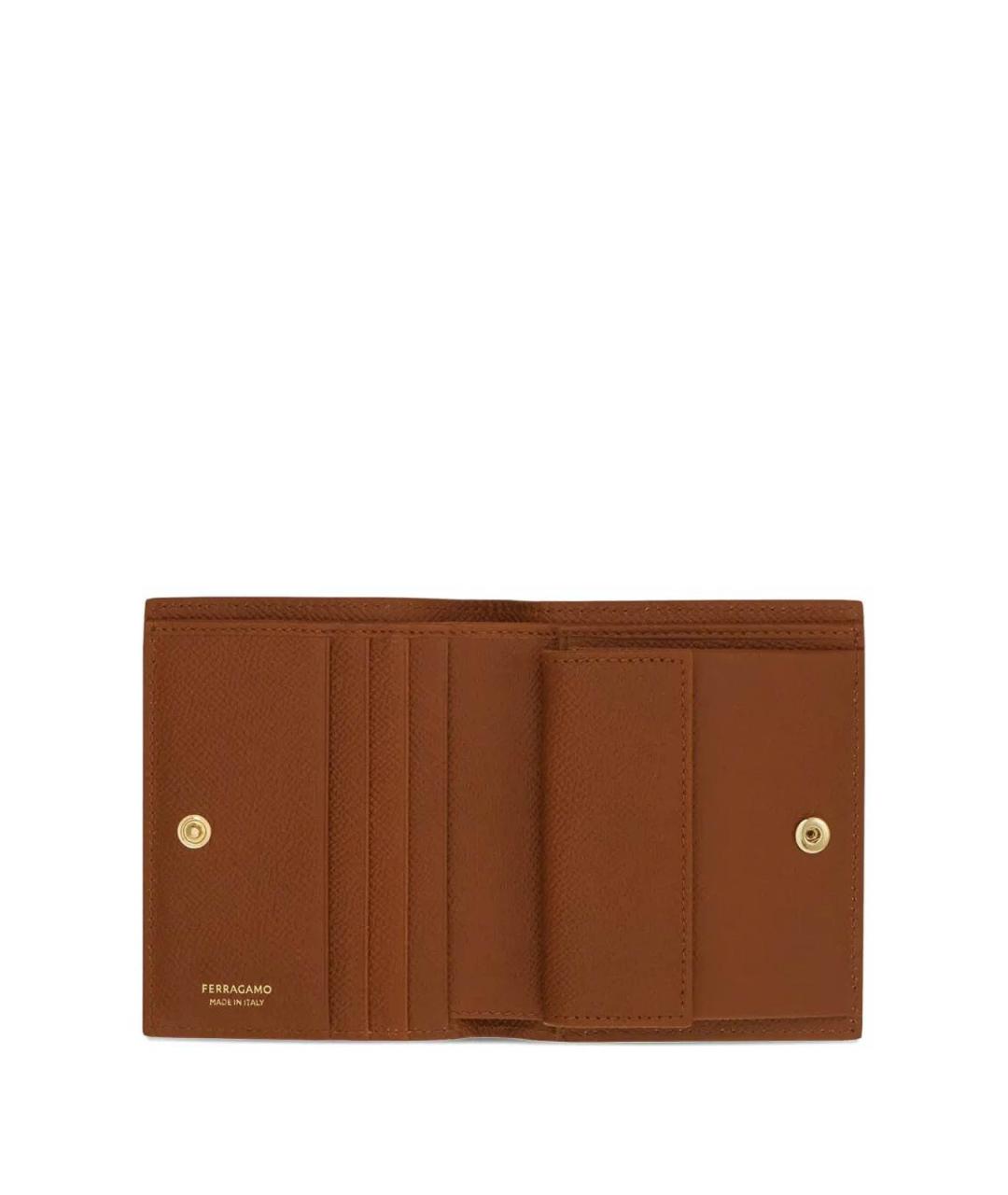 FERRAGAMO Коричневый кожаный кошелек, фото 2