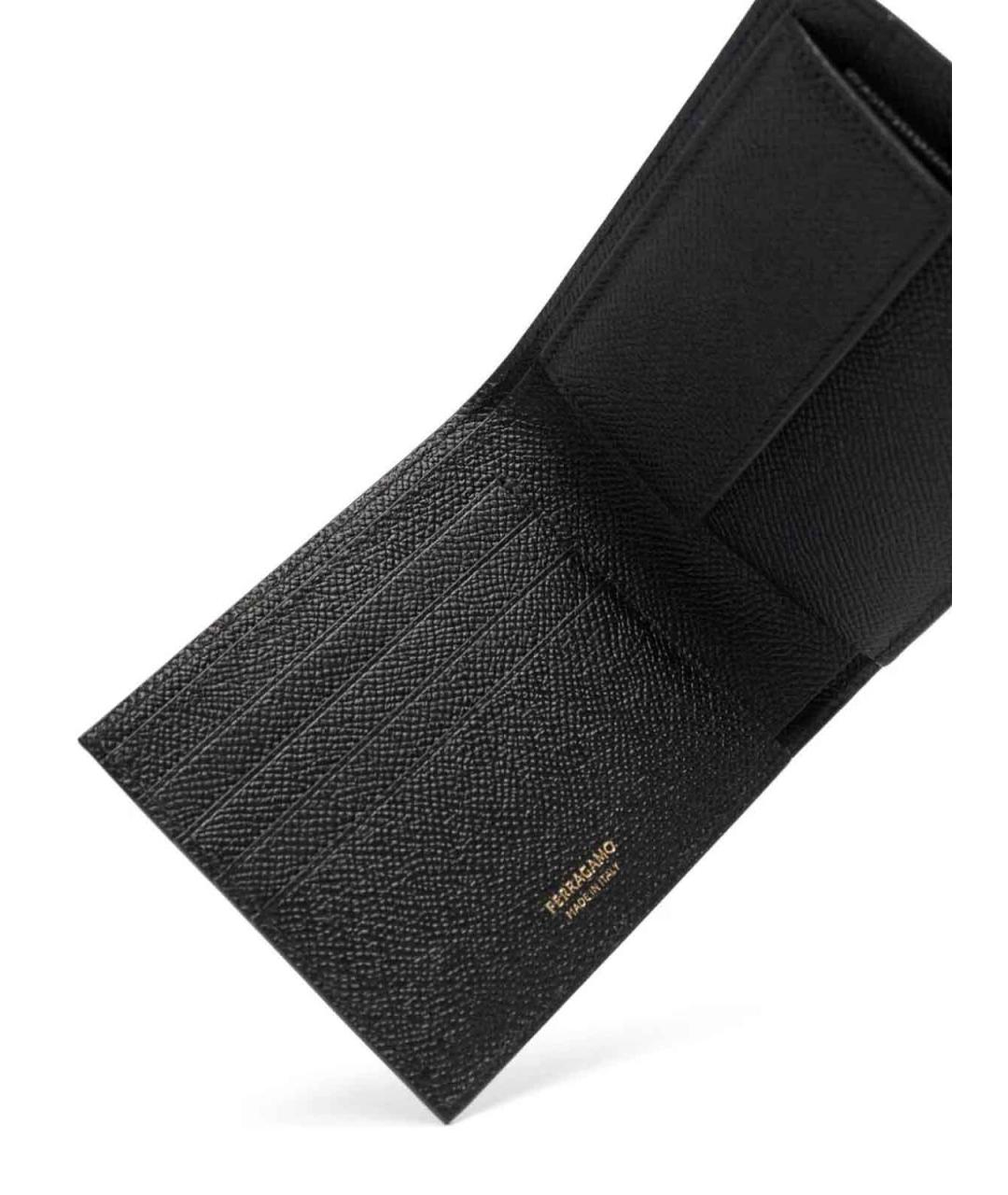 FERRAGAMO Черный кожаный кошелек, фото 3