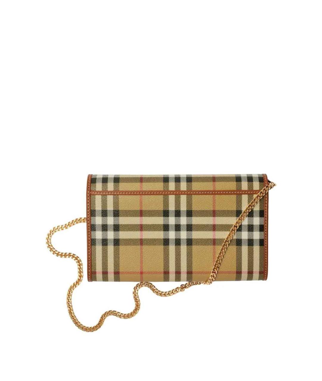 BURBERRY Коричневая синтетическая сумка через плечо, фото 2