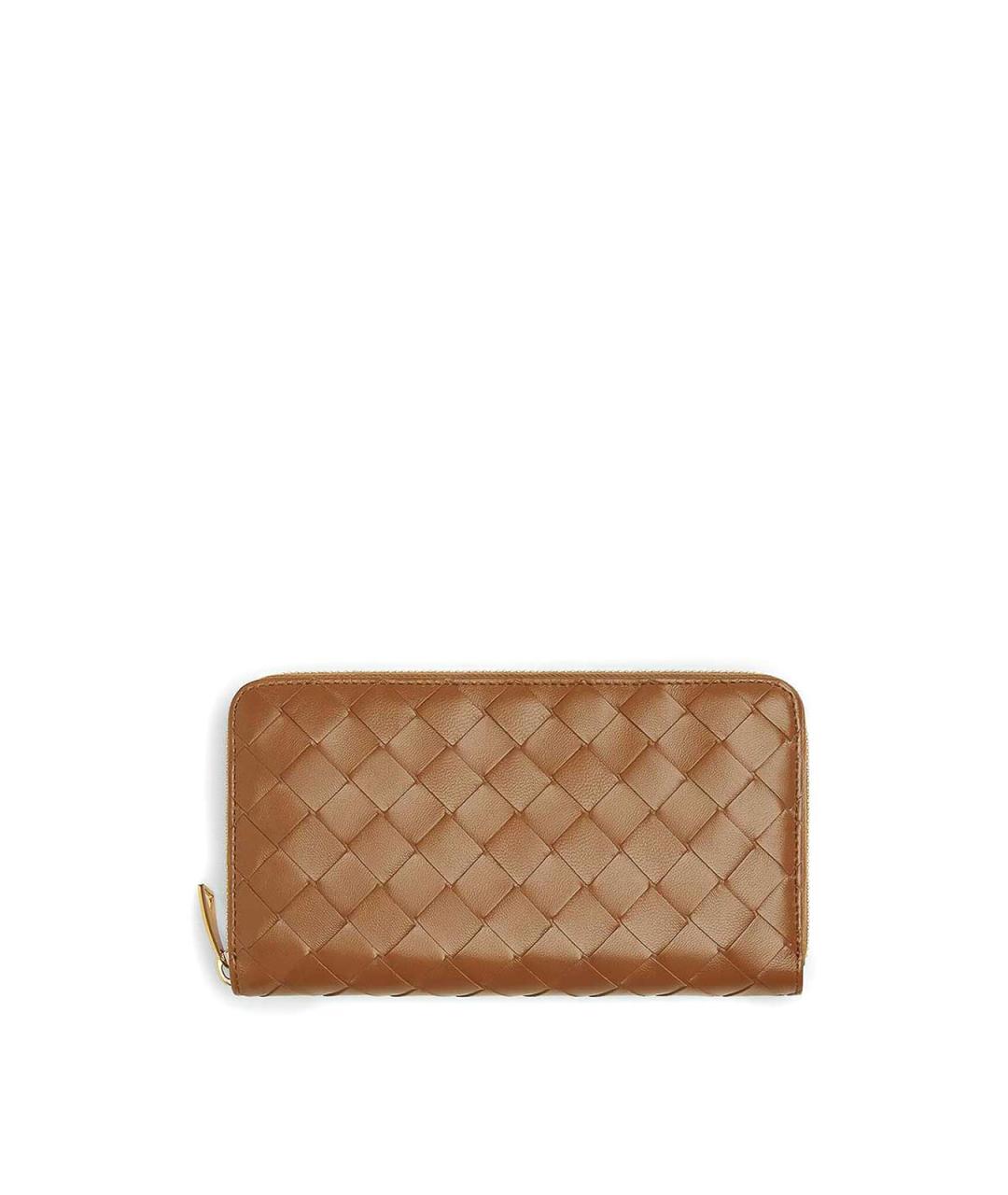 BOTTEGA VENETA Коричневый кожаный кошелек, фото 1