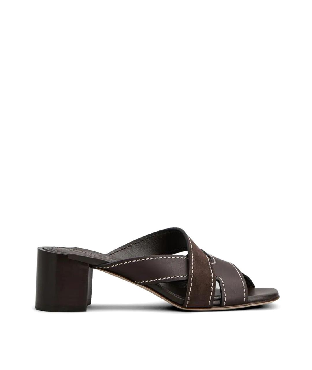 TOD'S Коричневые кожаные сандалии, фото 1