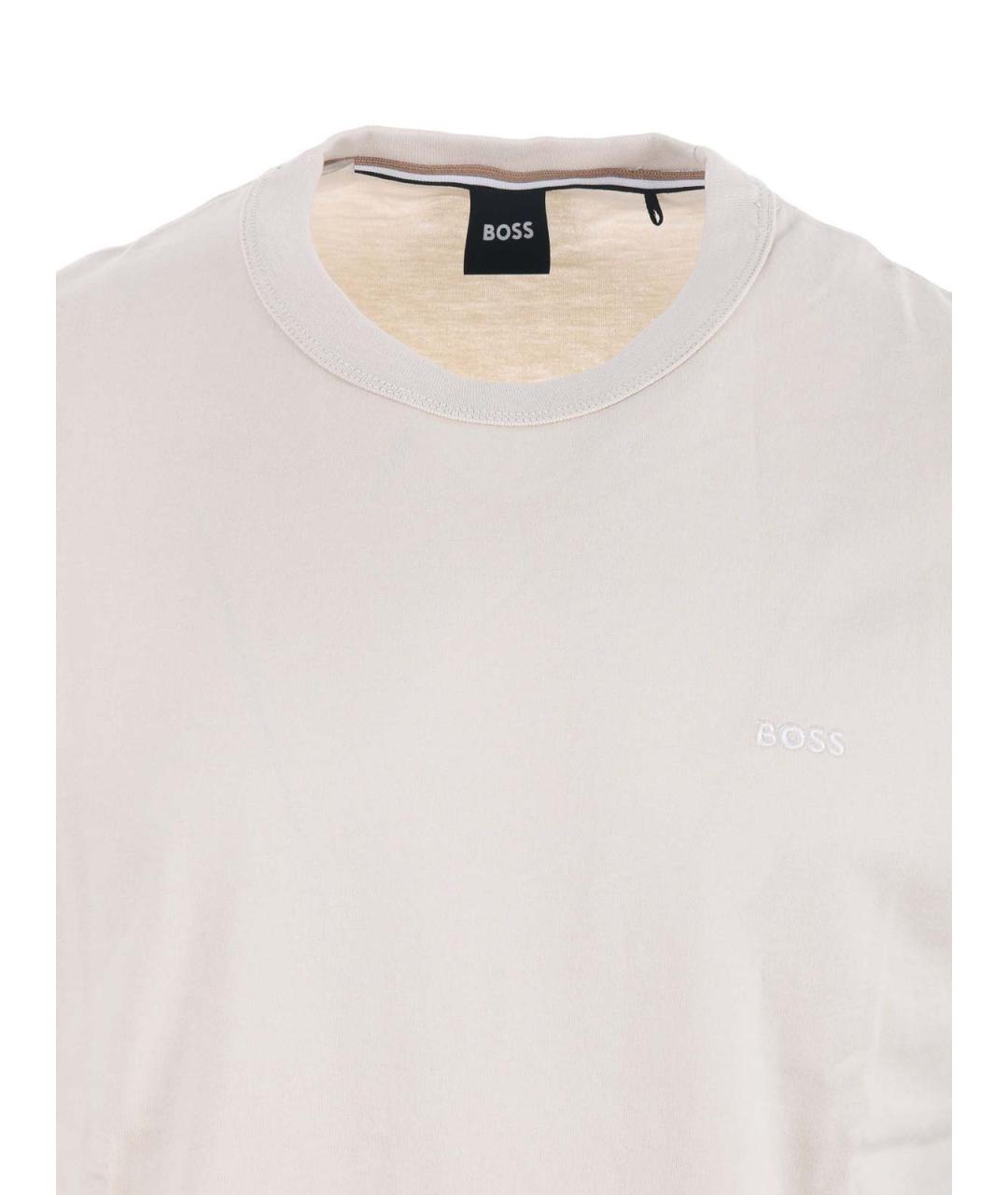 HUGO BOSS Бежевая хлопковая футболка, фото 4