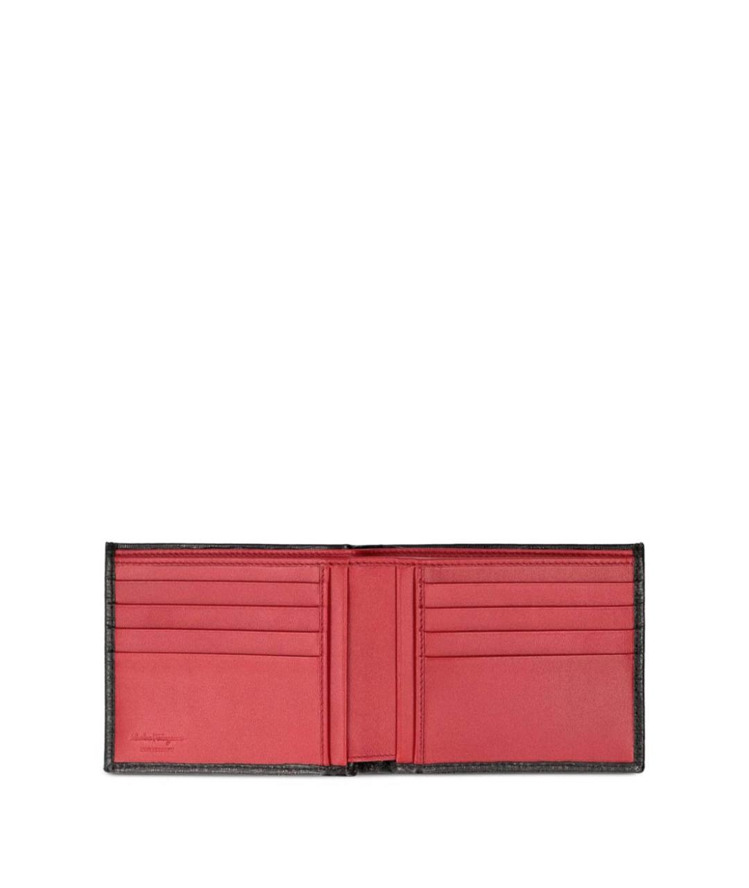 FERRAGAMO Черный кожаный кошелек, фото 2