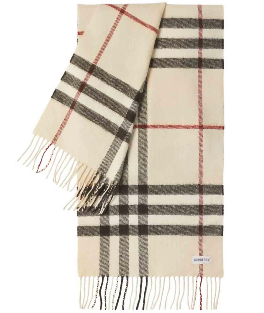 BURBERRY Бежевый кашемировый шарф, фото 2