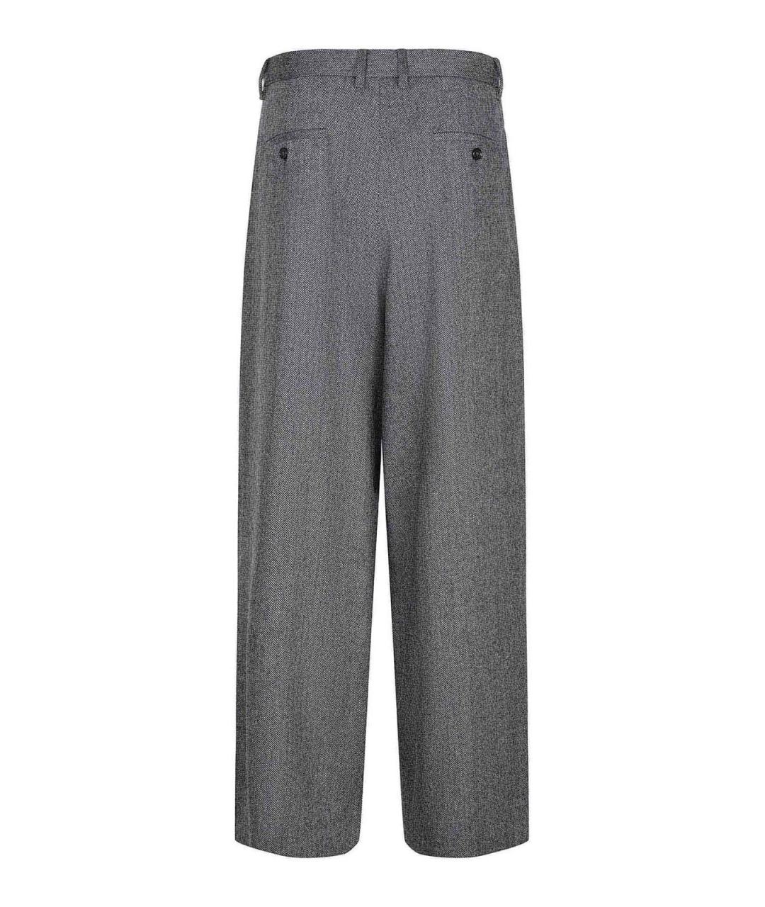 'S MAX MARA Серые шерстяные брюки широкие, фото 3