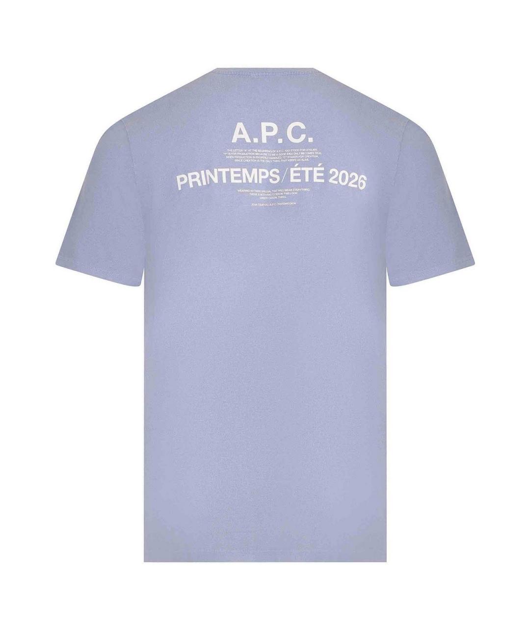 A.P.C. Голубая хлопковая футболка, фото 3