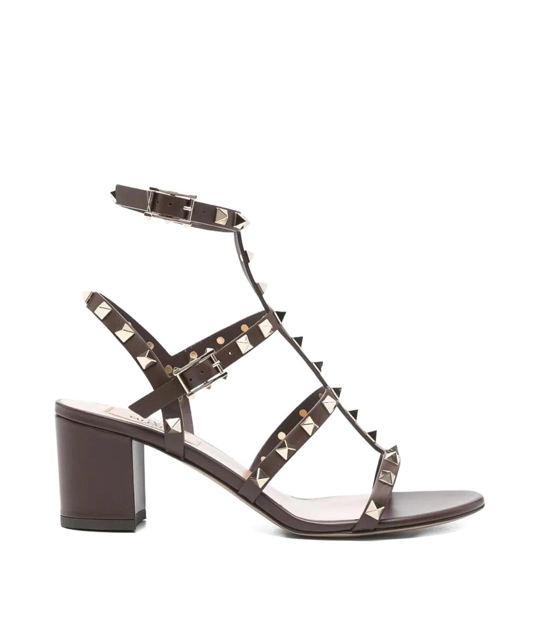 VALENTINO Коричневые кожаные босоножки, фото 1