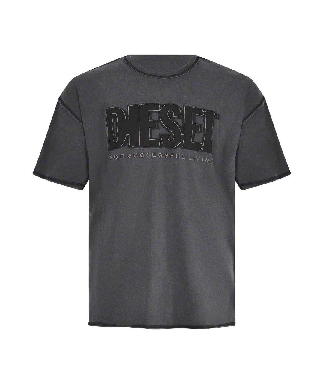 DIESEL Серая хлопковая футболка, фото 1