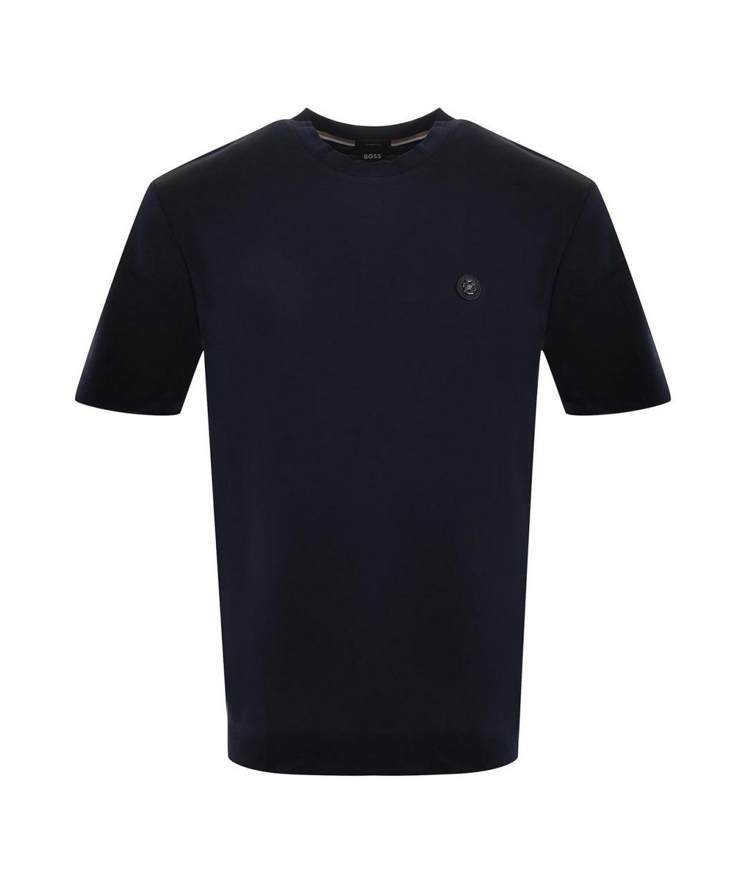 HUGO BOSS Темно-синяя хлопковая футболка, фото 1