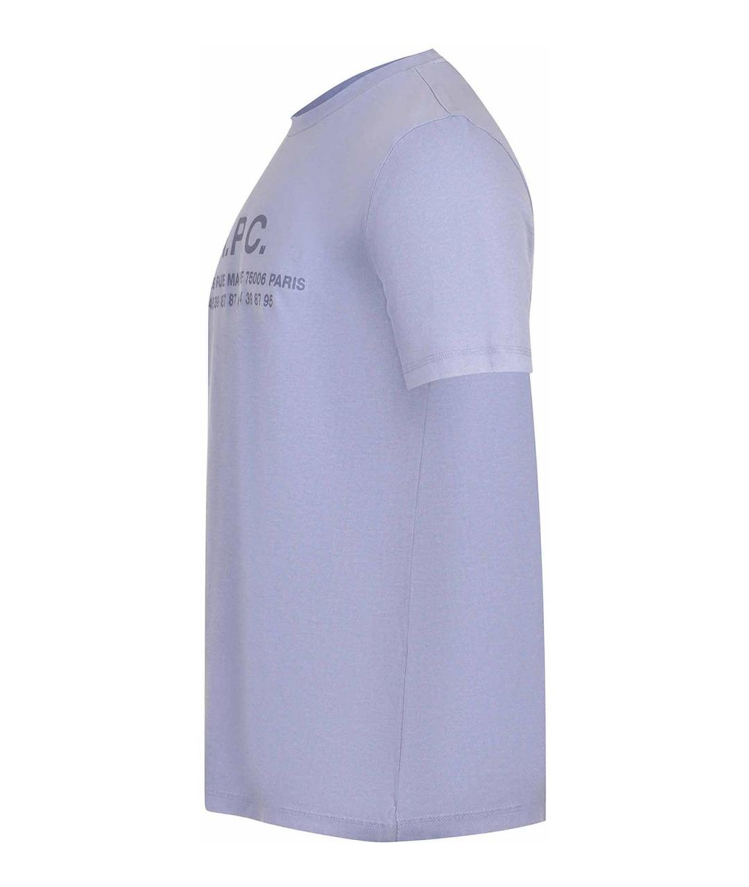 A.P.C. Голубая хлопковая футболка, фото 2