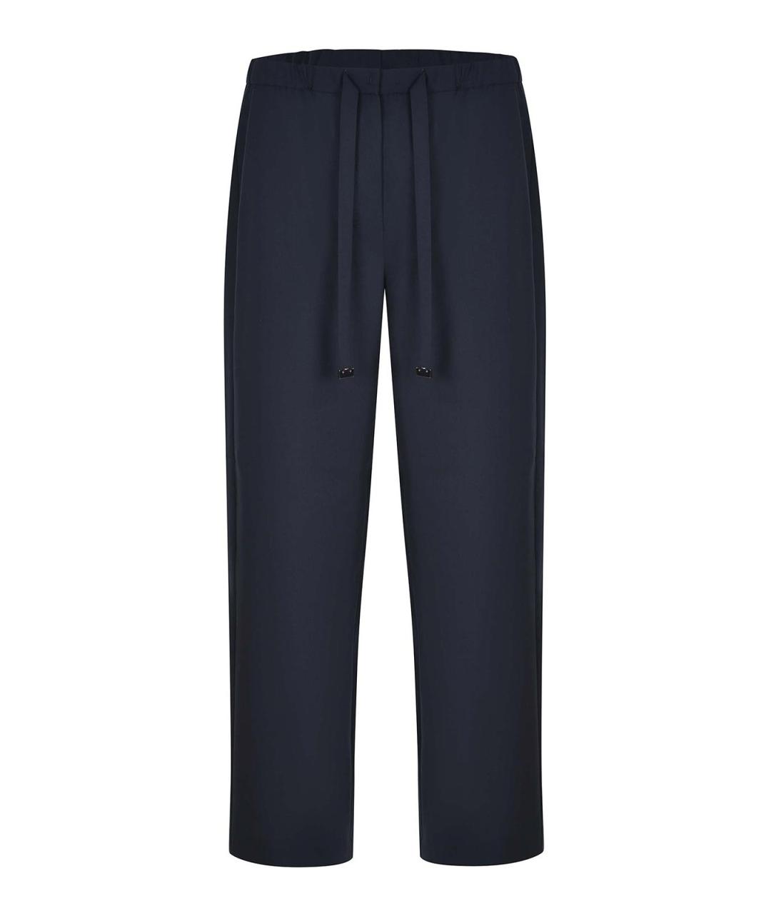 'S MAX MARA Синие шерстяные брюки широкие, фото 1