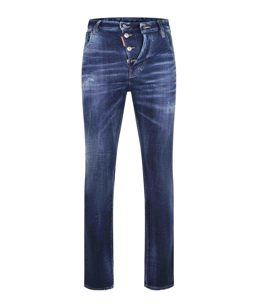 DSQUARED2 Синие хлопковые прямые джинсы, фото 1