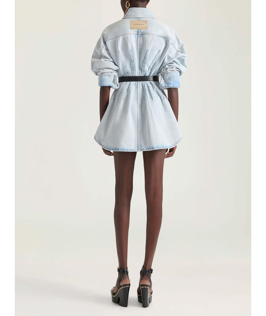 GIVENCHY Голубое хлопковое повседневное платье, фото 3