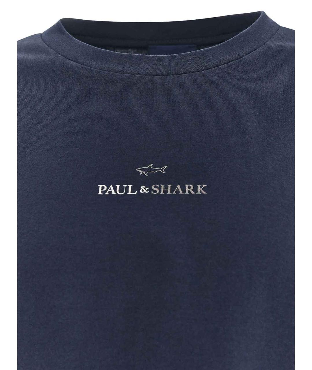 PAUL & SHARK Синяя хлопковая футболка, фото 4