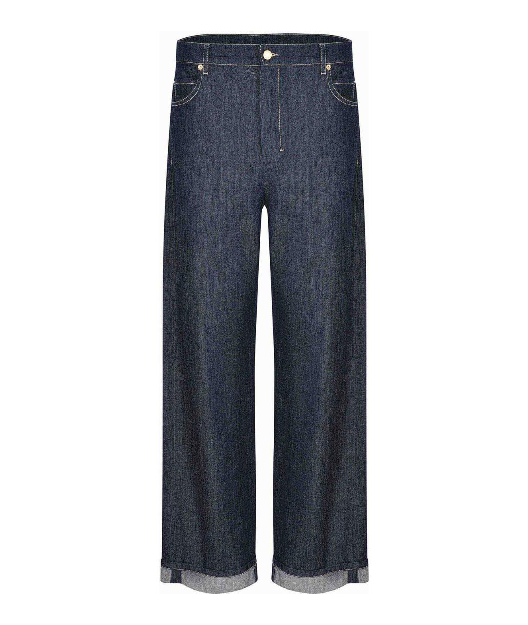 'S MAX MARA Синие хлопковые прямые джинсы, фото 1