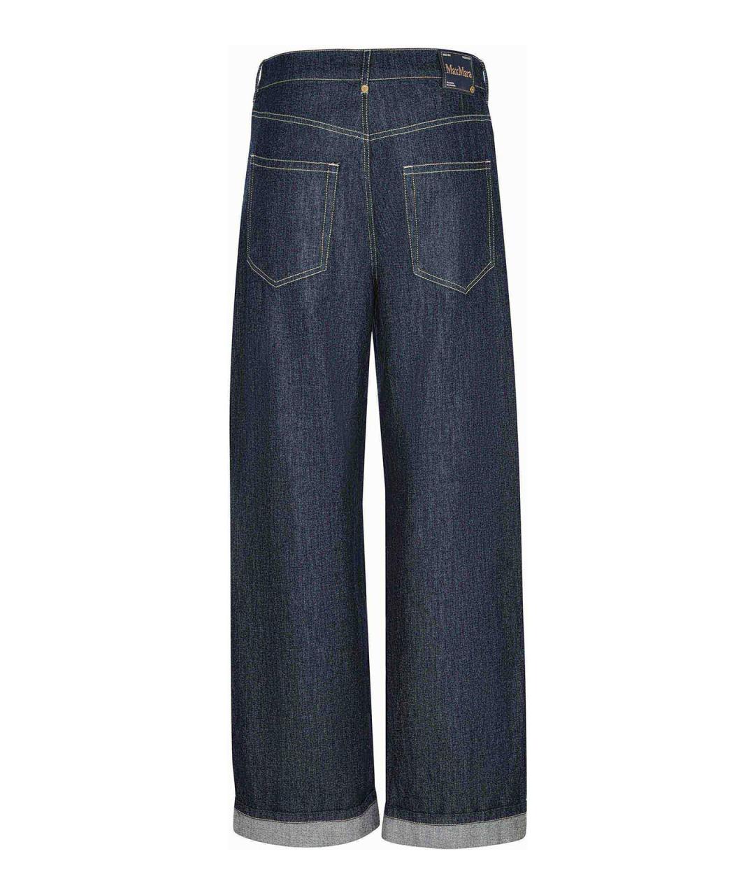 'S MAX MARA Синие хлопковые прямые джинсы, фото 3