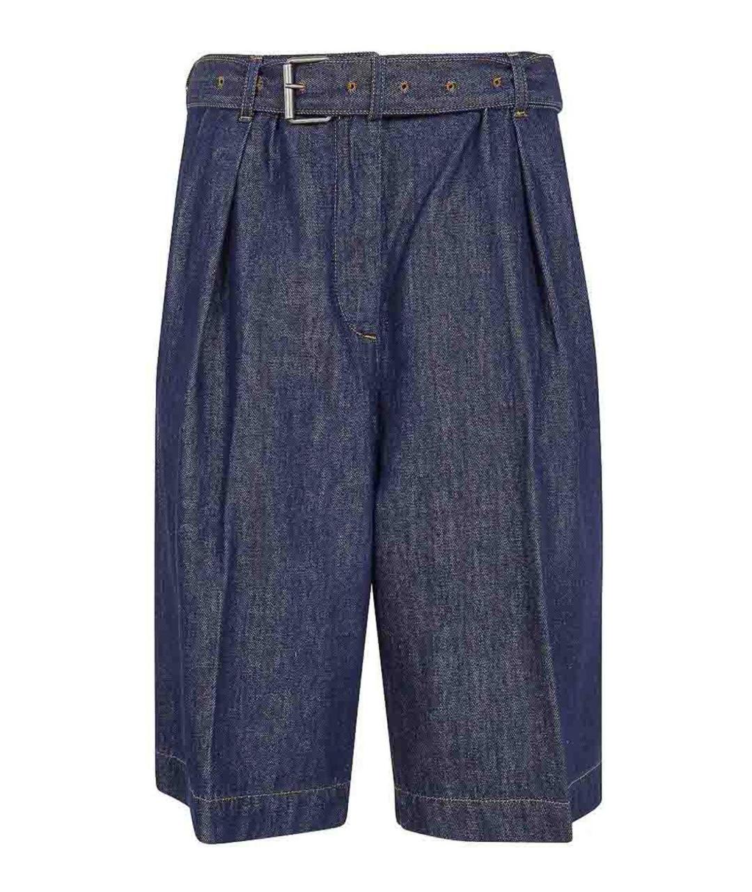 DRIES VAN NOTEN Синие хлопковые шорты, фото 1