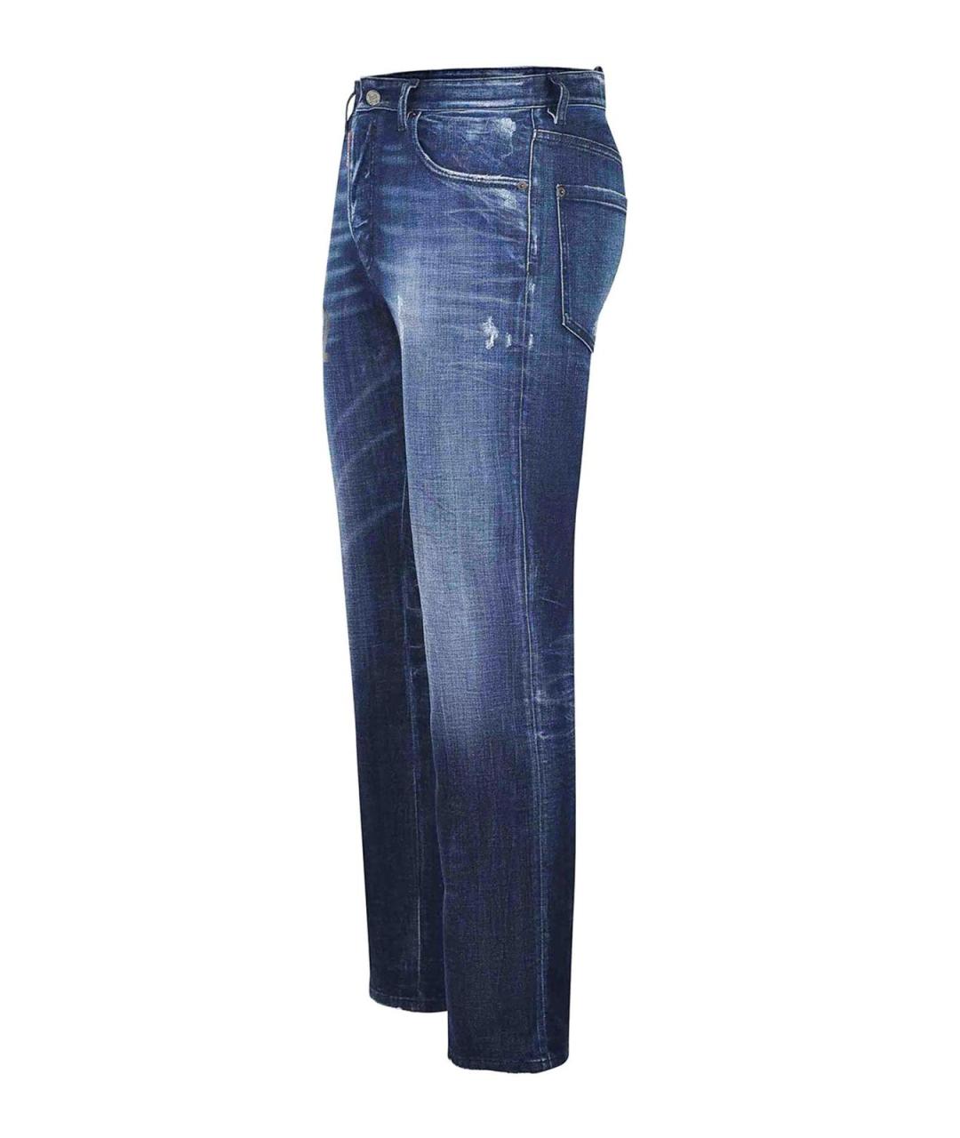 DSQUARED2 Синие хлопковые прямые джинсы, фото 2