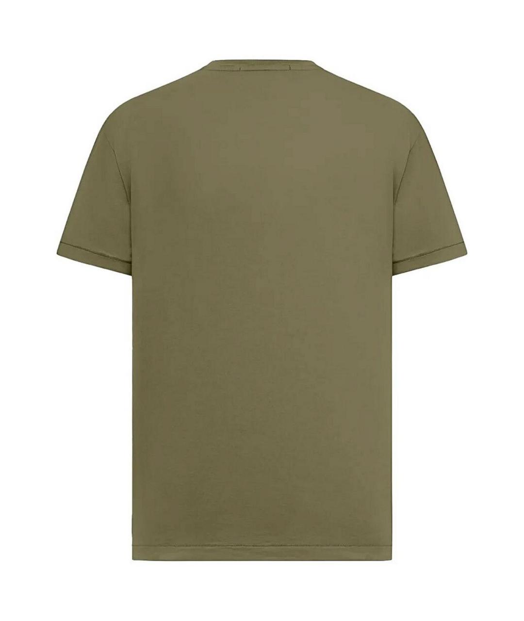 STONE ISLAND Зеленая хлопковая футболка, фото 2