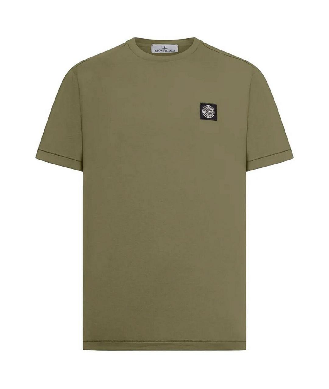 STONE ISLAND Зеленая хлопковая футболка, фото 1