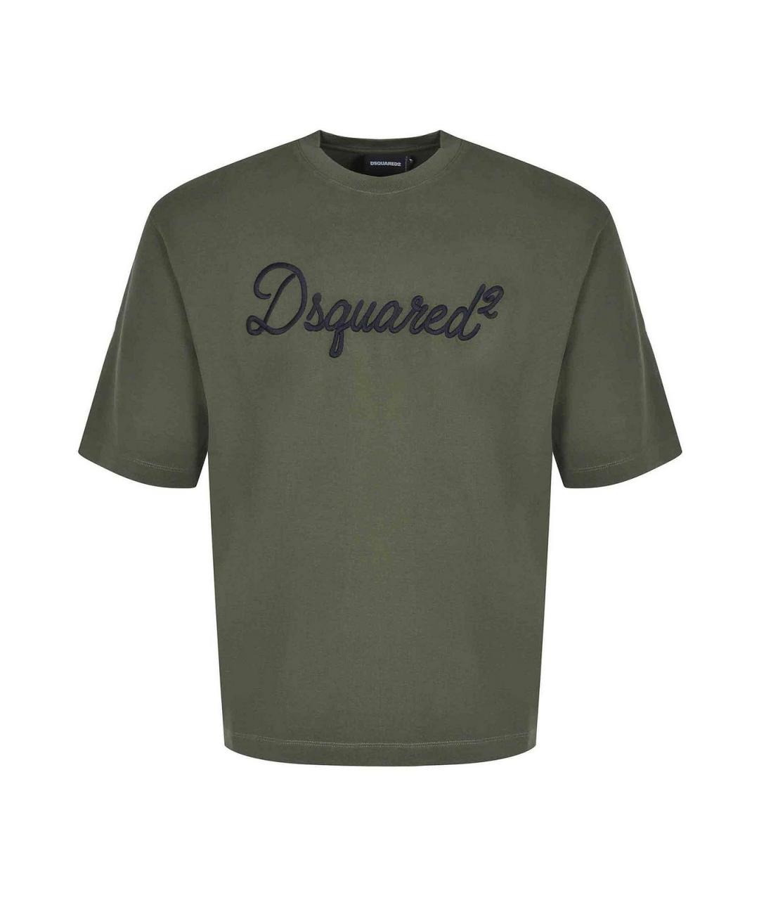 DSQUARED2 Зеленая хлопковая футболка, фото 1