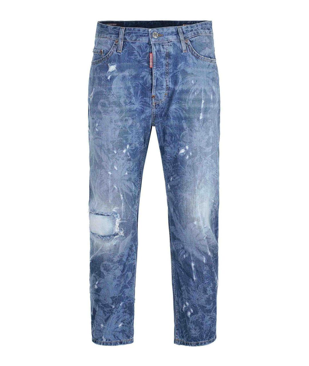 DSQUARED2 Синие хлопковые прямые джинсы, фото 1