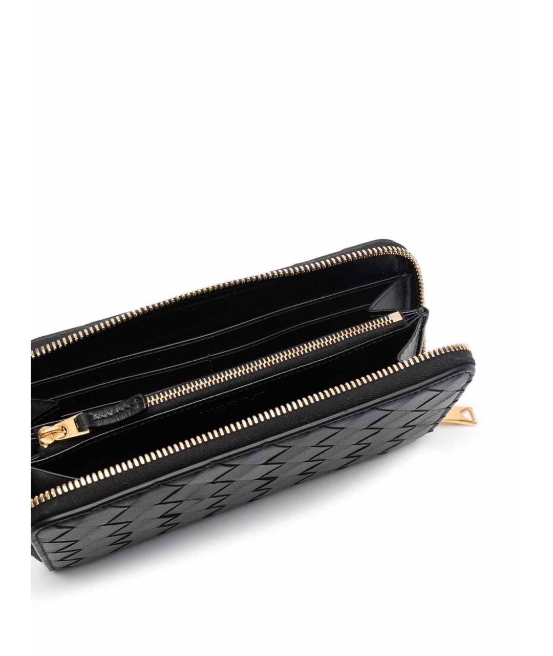 BOTTEGA VENETA Черный кожаный кошелек, фото 3