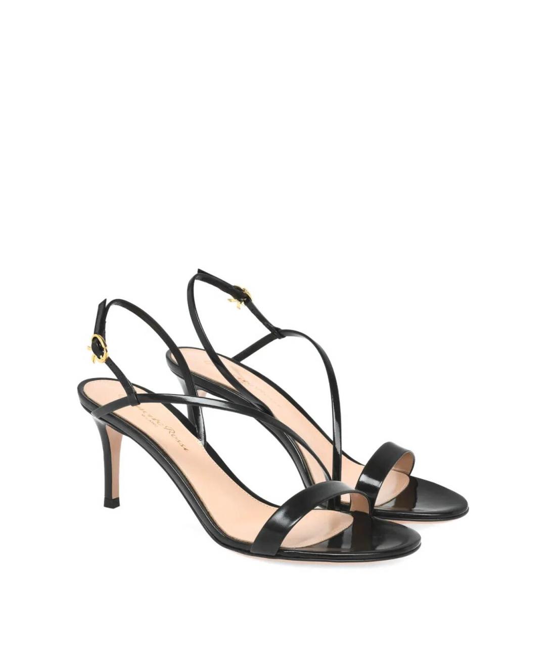 GIANVITO ROSSI Черные кожаные босоножки, фото 2