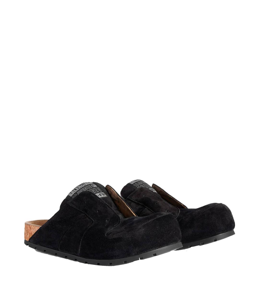 BALENCIAGA Черные кожаные слипоны, фото 2