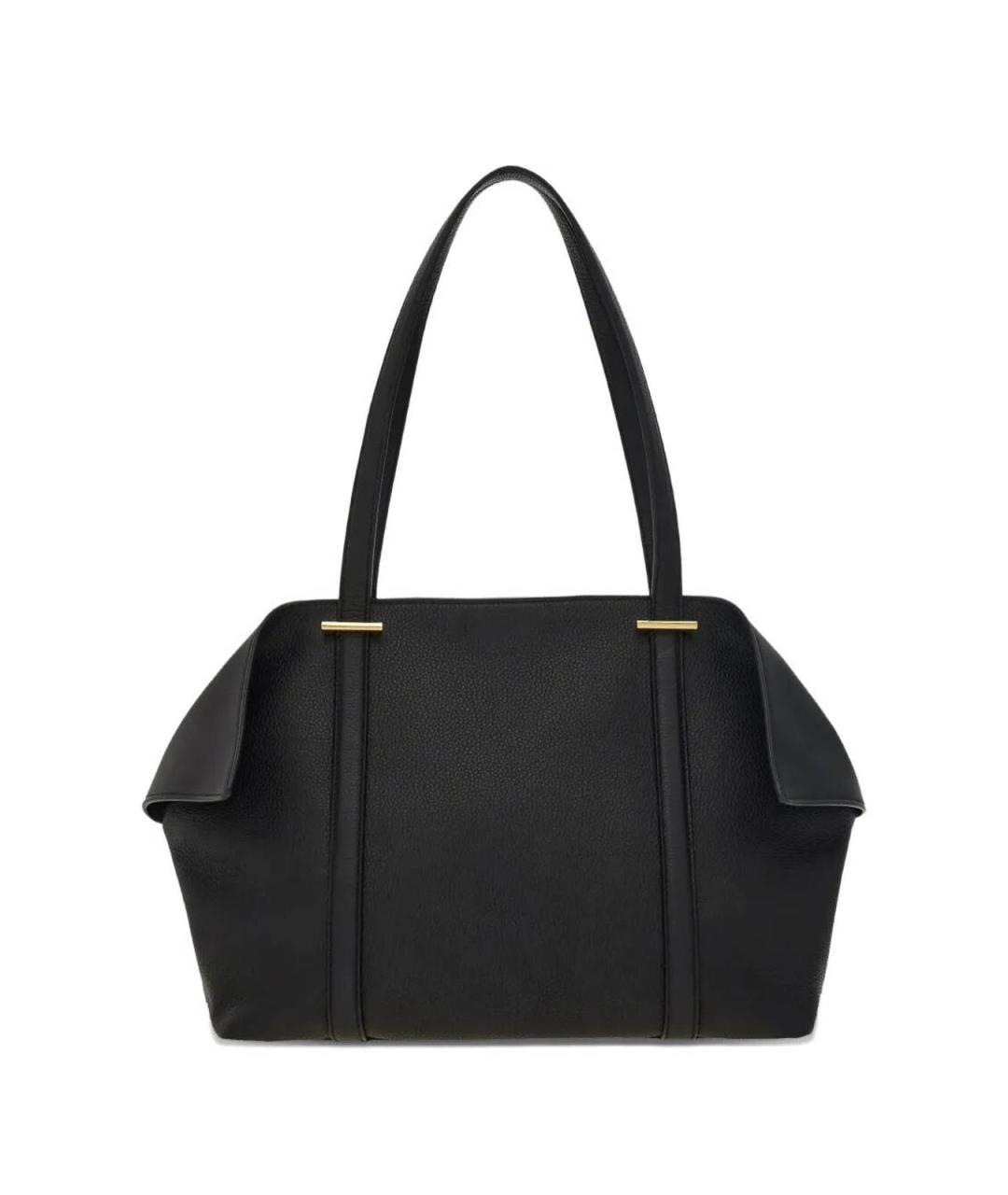 FERRAGAMO Черная кожаная сумка тоут, фото 2