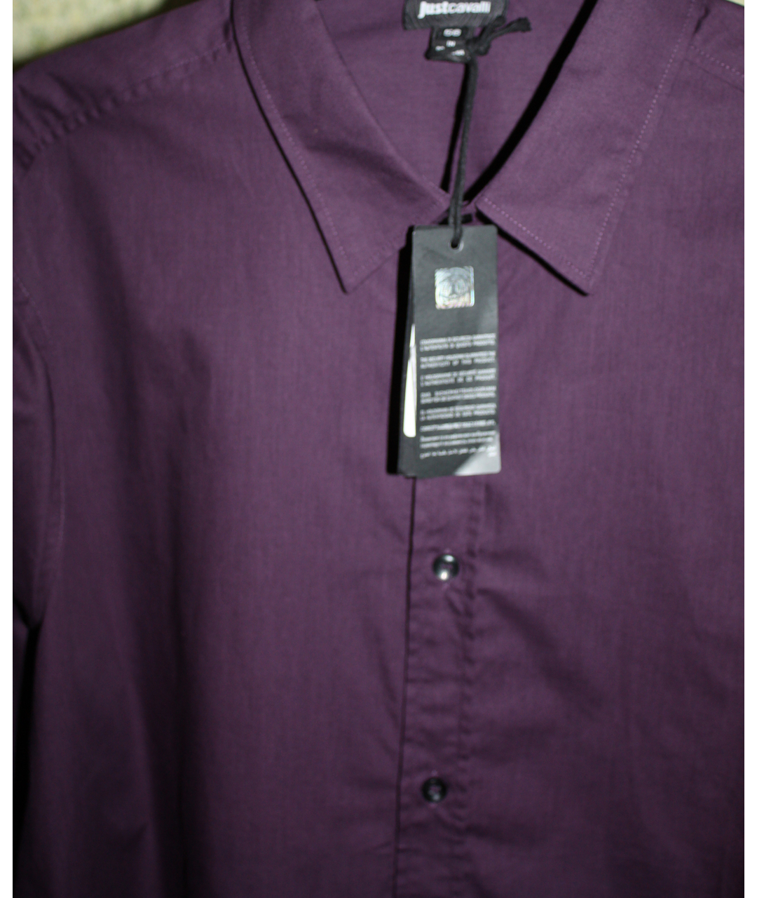 JUST CAVALLI Фиолетовая хлопковая классическая рубашка, фото 4