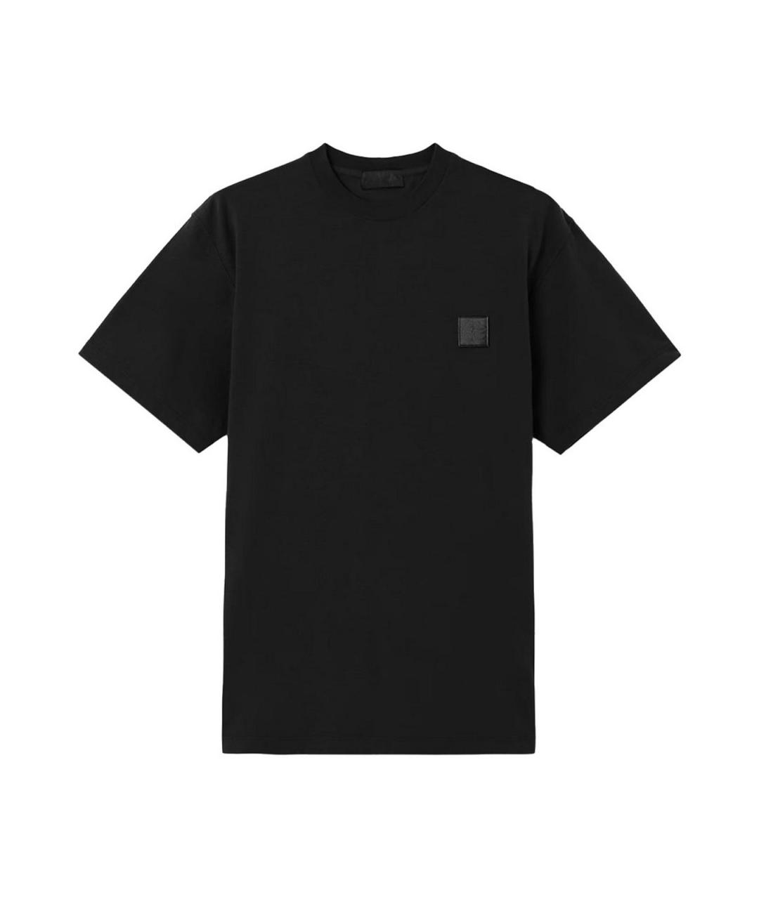 STONE ISLAND Черная хлопковая футболка, фото 1