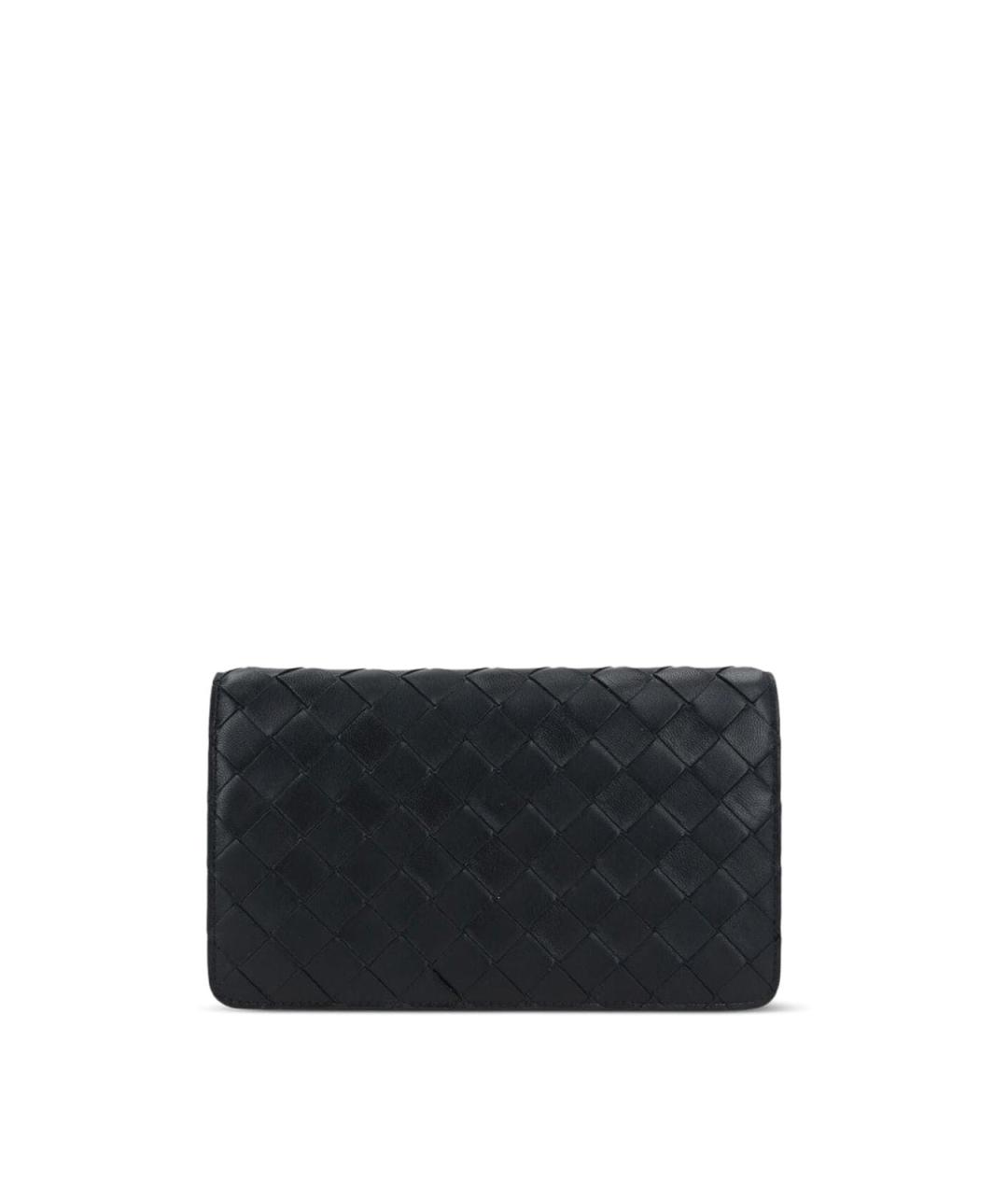 BOTTEGA VENETA Черный кожаный кошелек, фото 1