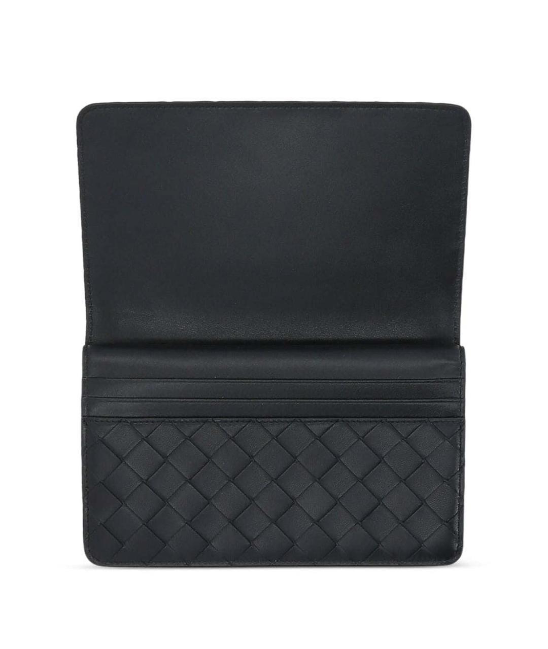 BOTTEGA VENETA Черный кожаный кошелек, фото 2