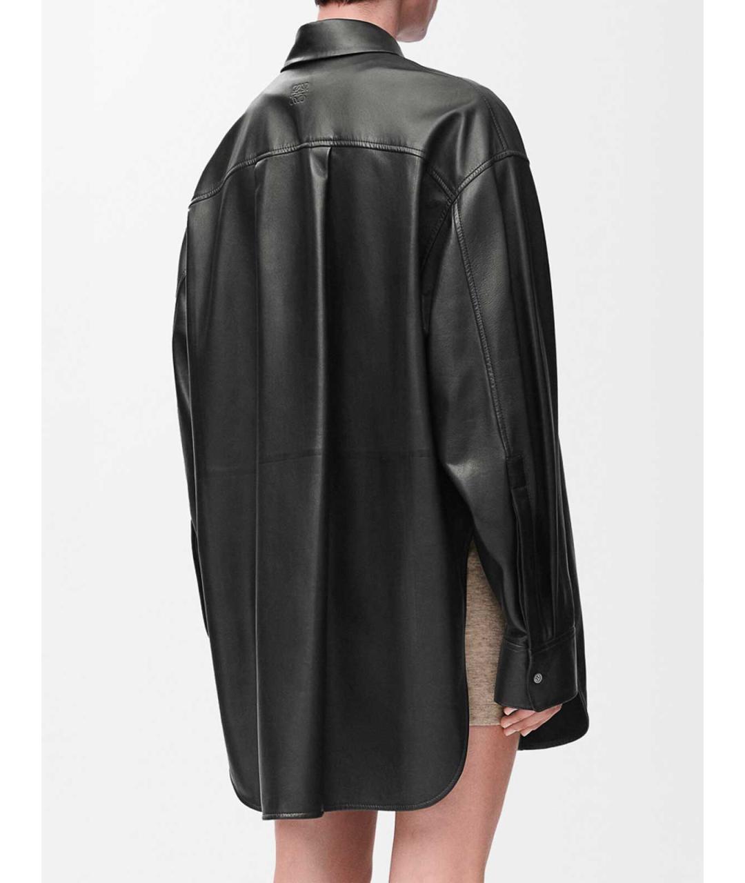 LOEWE Черная кожаная рубашка, фото 3