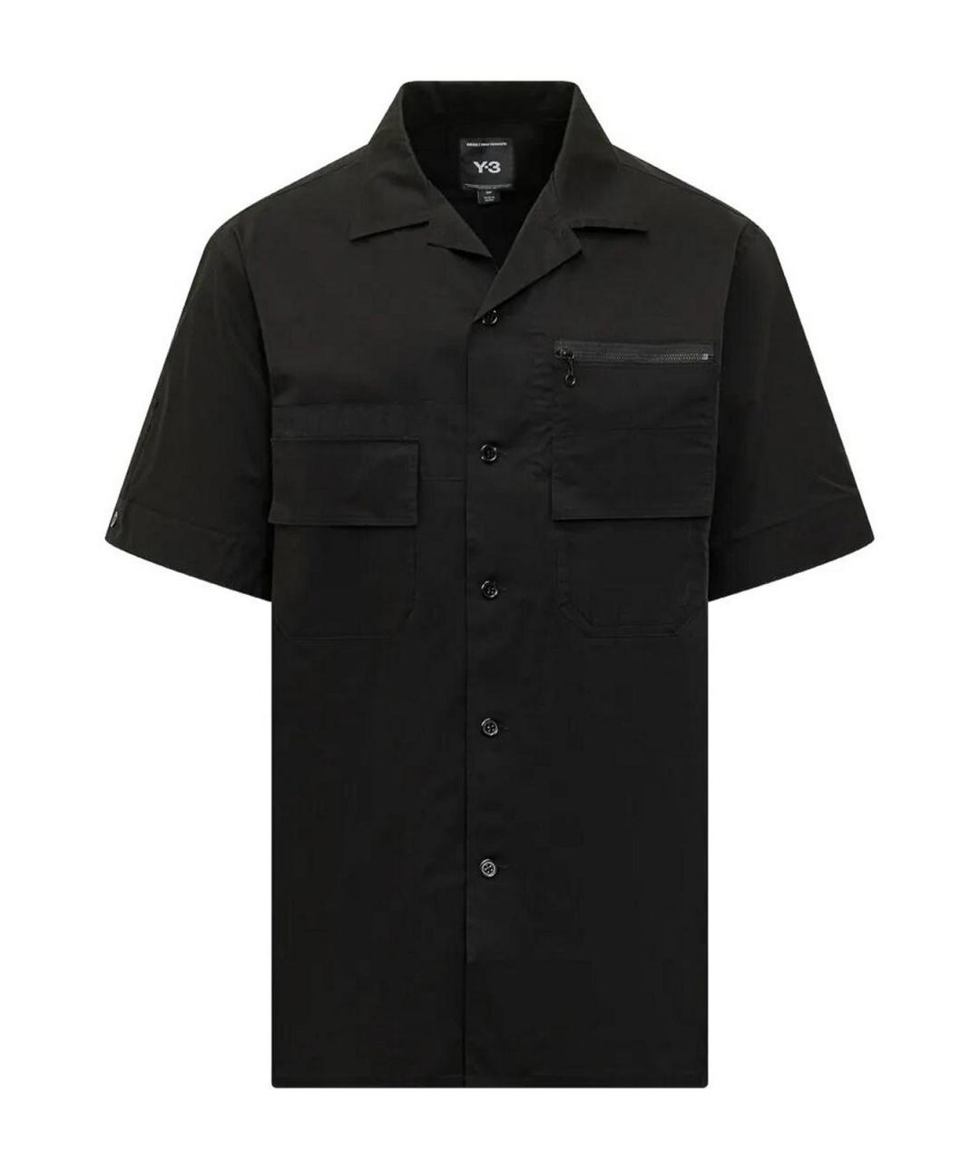 Y-3 Черная хлопковая классическая рубашка, фото 1