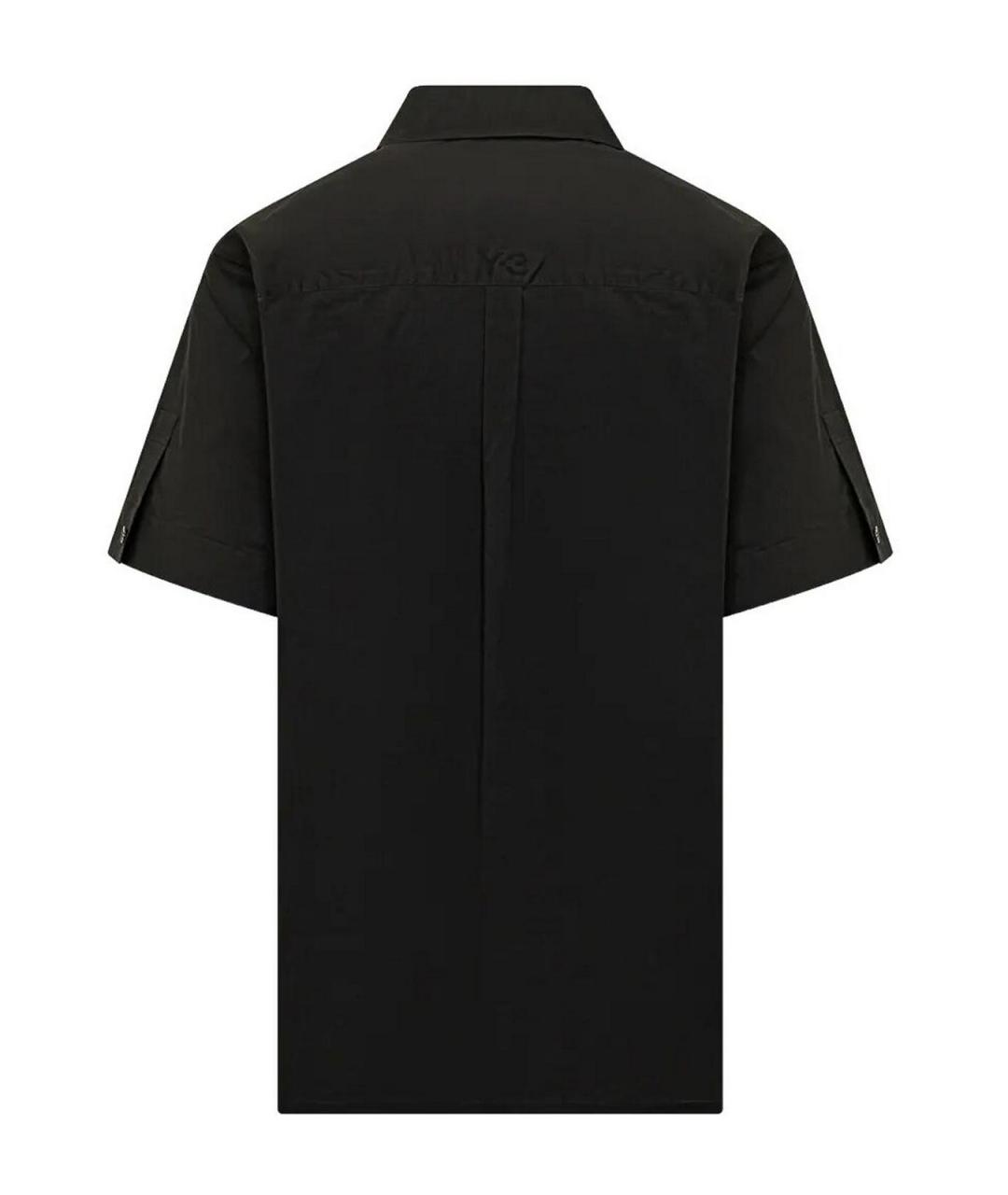 Y-3 Черная хлопковая классическая рубашка, фото 2