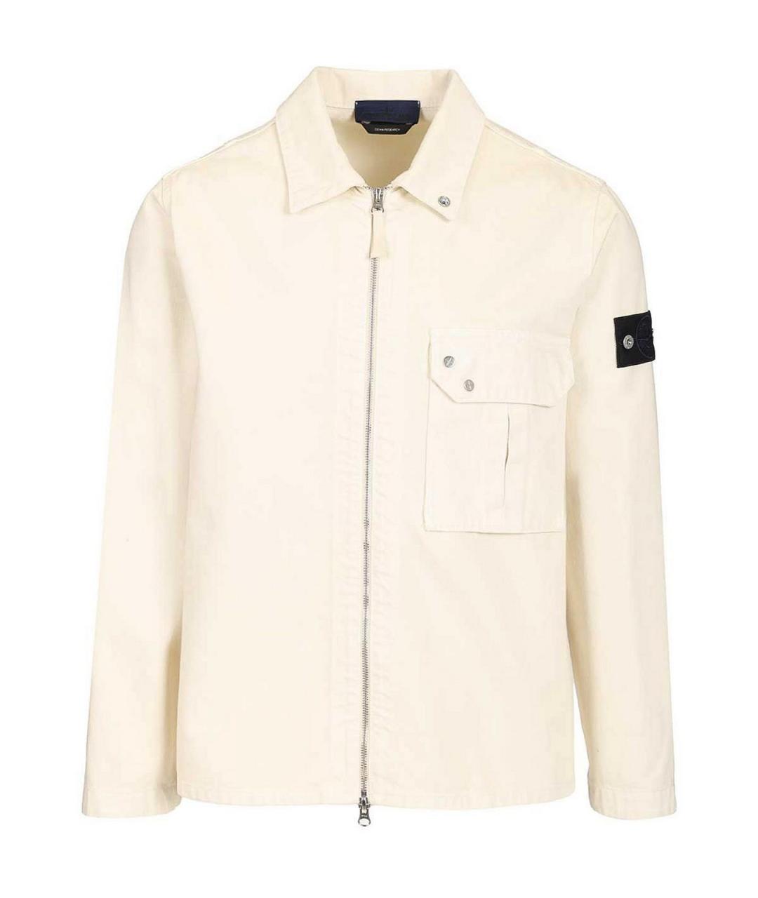 STONE ISLAND Белая хлопковая кэжуал рубашка, фото 1