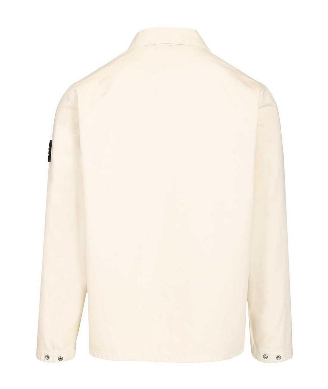 STONE ISLAND Белая хлопковая кэжуал рубашка, фото 2