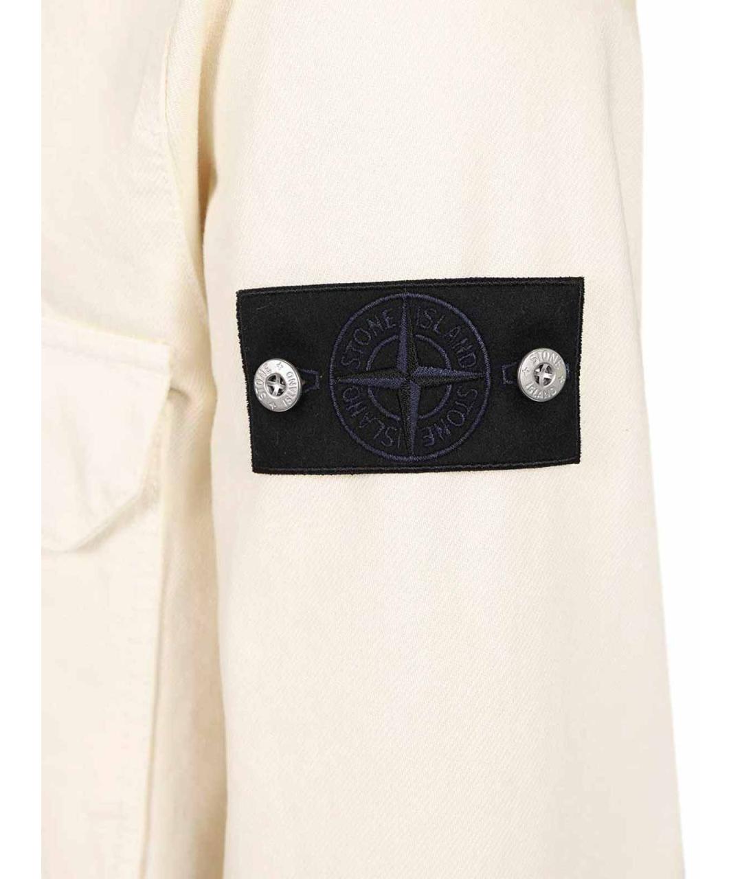 STONE ISLAND Белая хлопковая кэжуал рубашка, фото 6