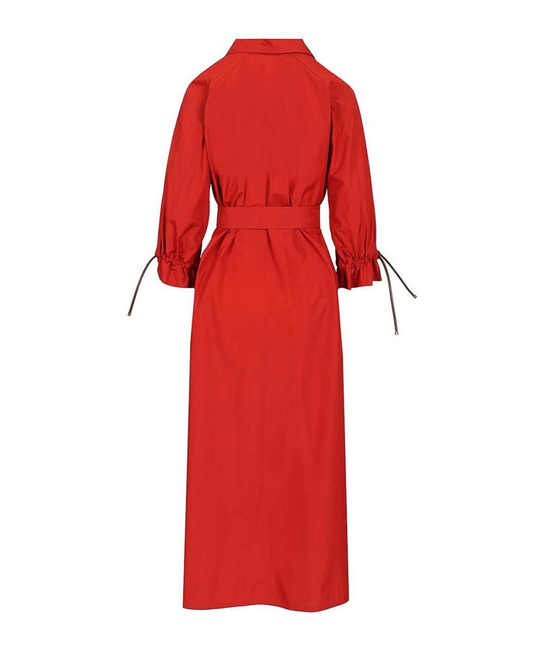 MAX MARA Красное хлопковое повседневное платье, фото 2