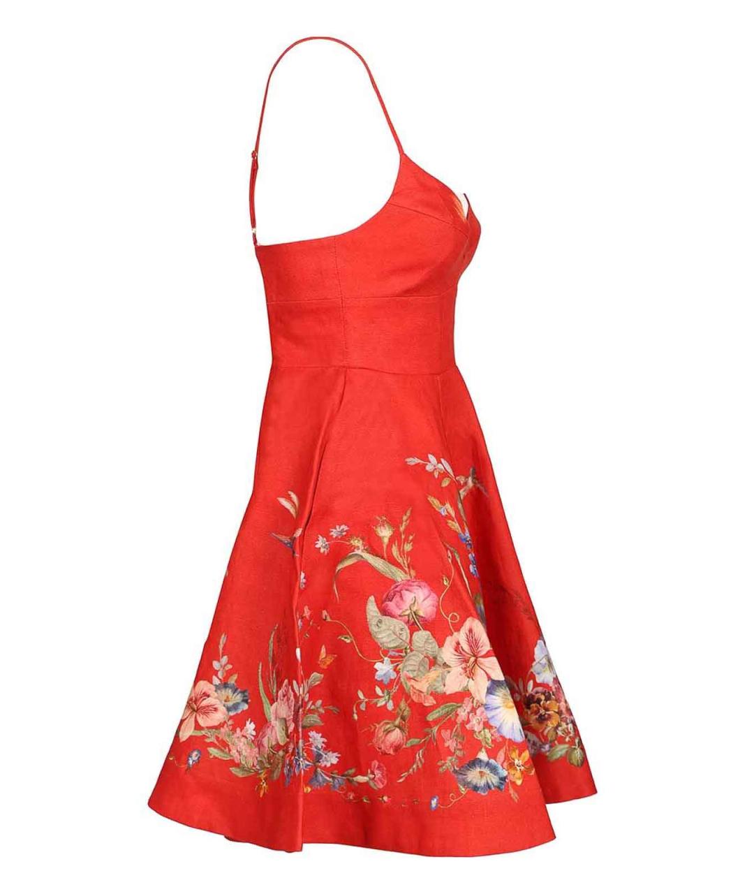 ZIMMERMANN Красное льняное повседневное платье, фото 3