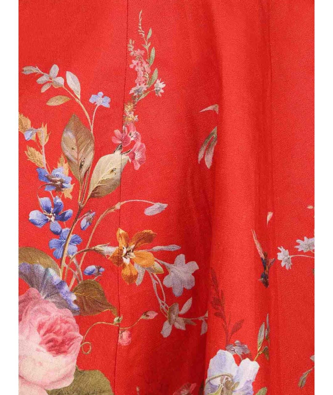 ZIMMERMANN Красное льняное повседневное платье, фото 4