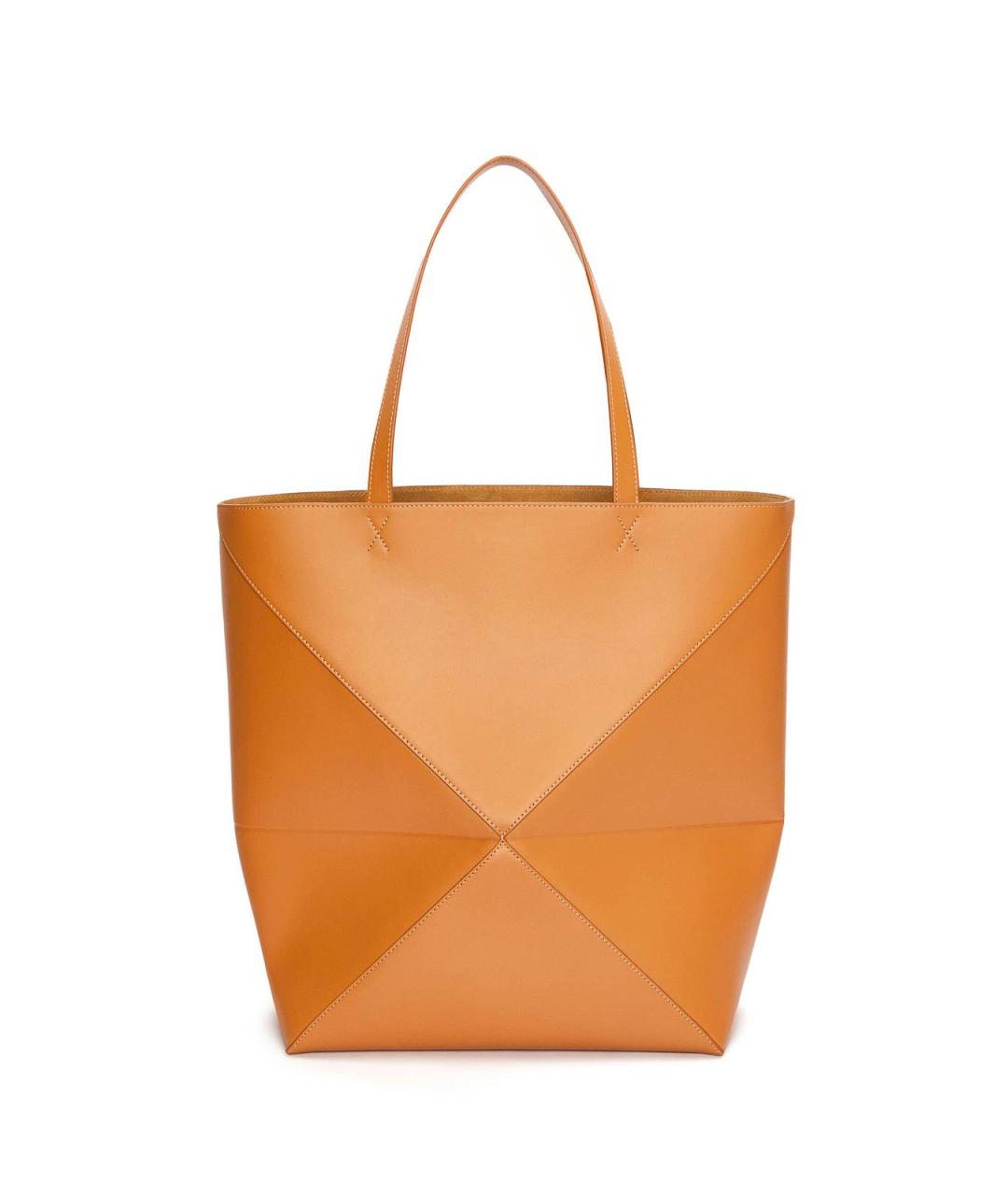 LOEWE Бежевая кожаная сумка тоут, фото 3