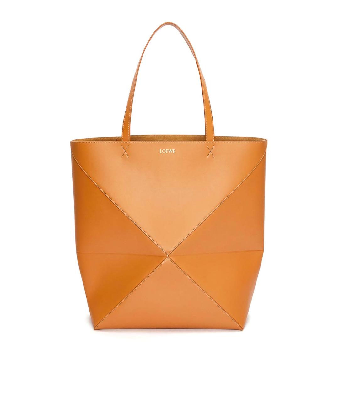 LOEWE Бежевая кожаная сумка тоут, фото 1