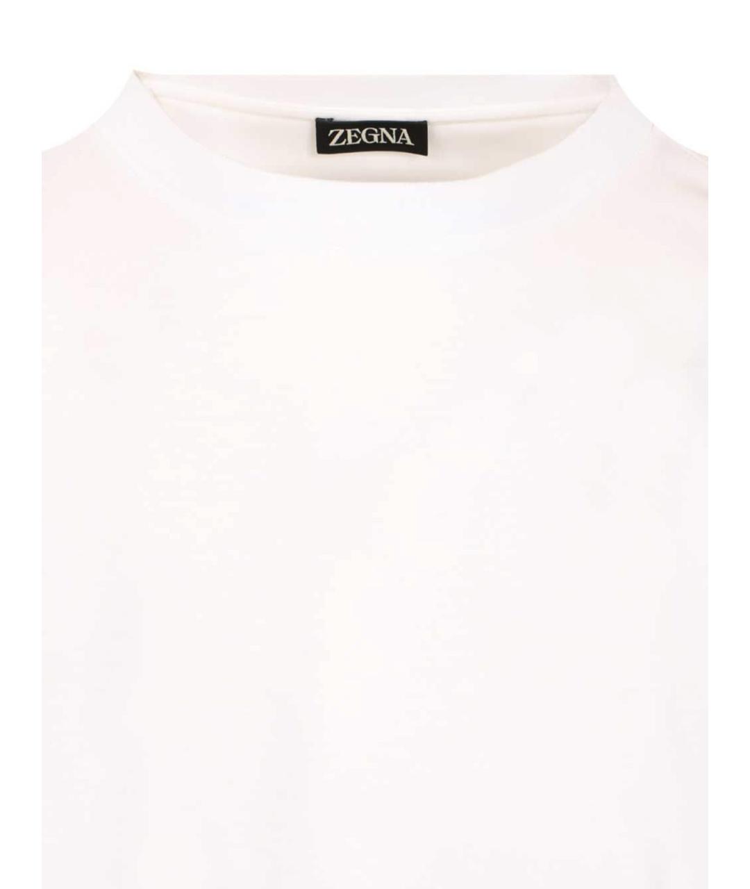 ZEGNA Белая хлопковая футболка, фото 3