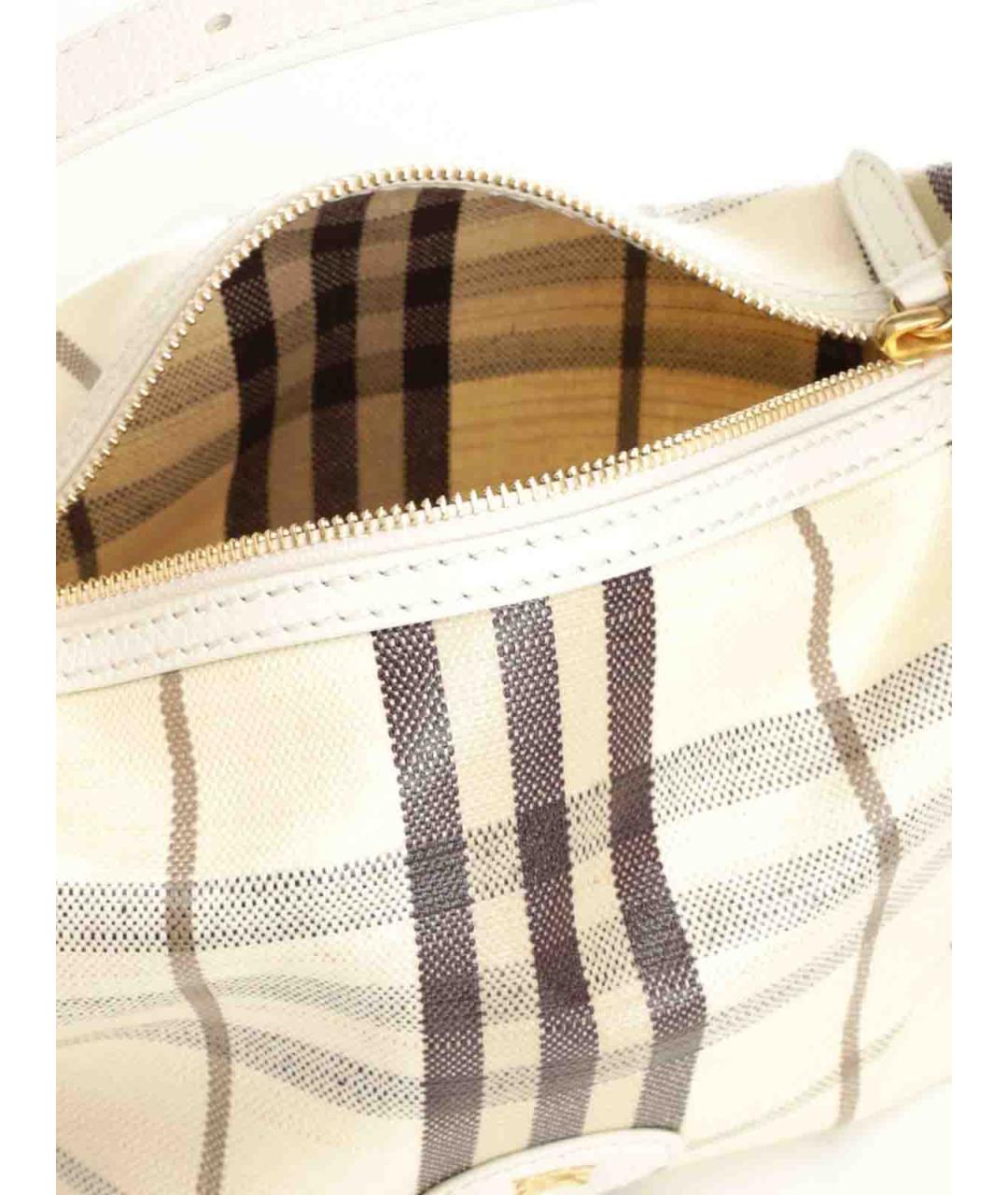 BURBERRY Белая хлопковая сумка через плечо, фото 4