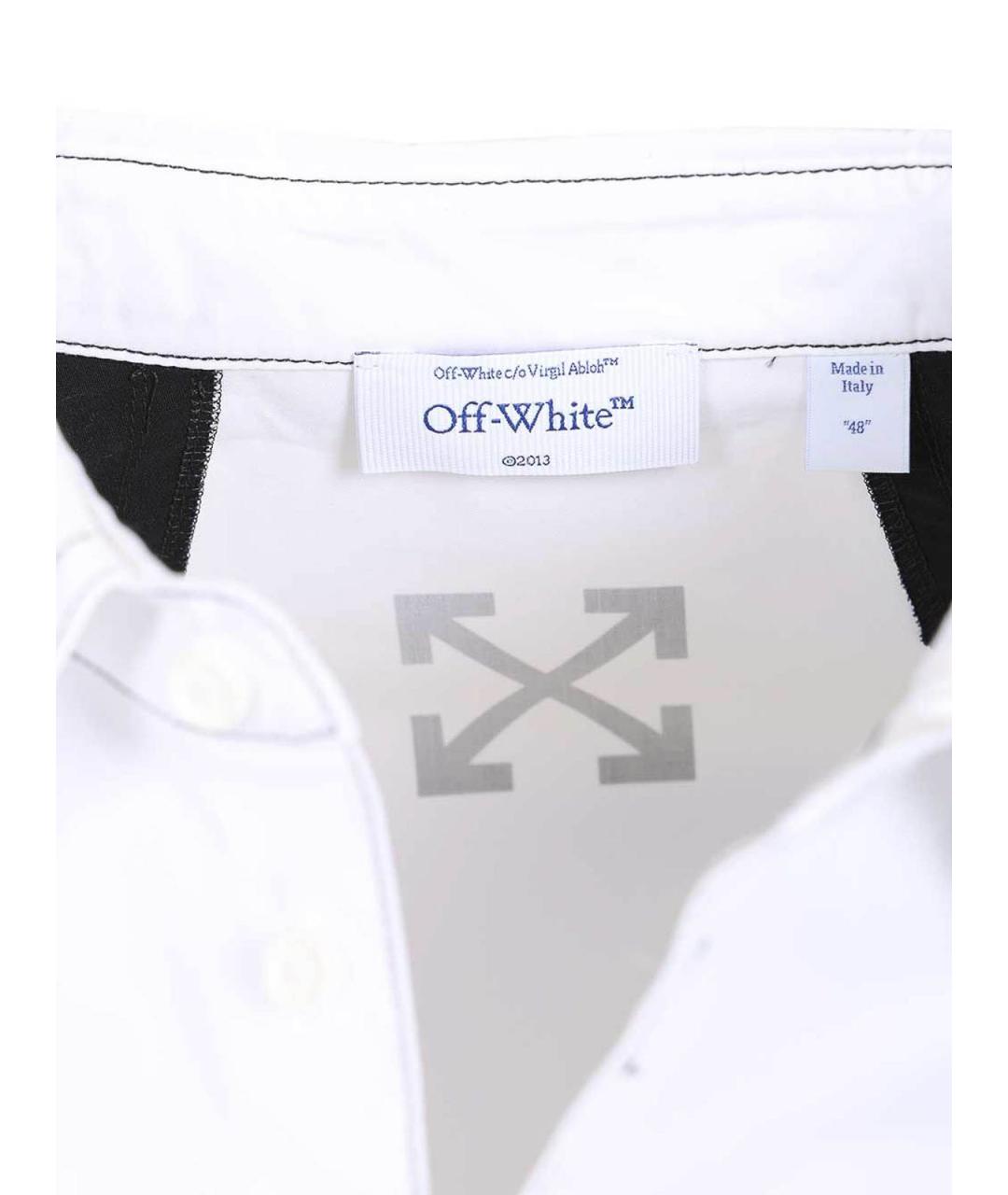 OFF-WHITE Белая хлопковая кэжуал рубашка, фото 3
