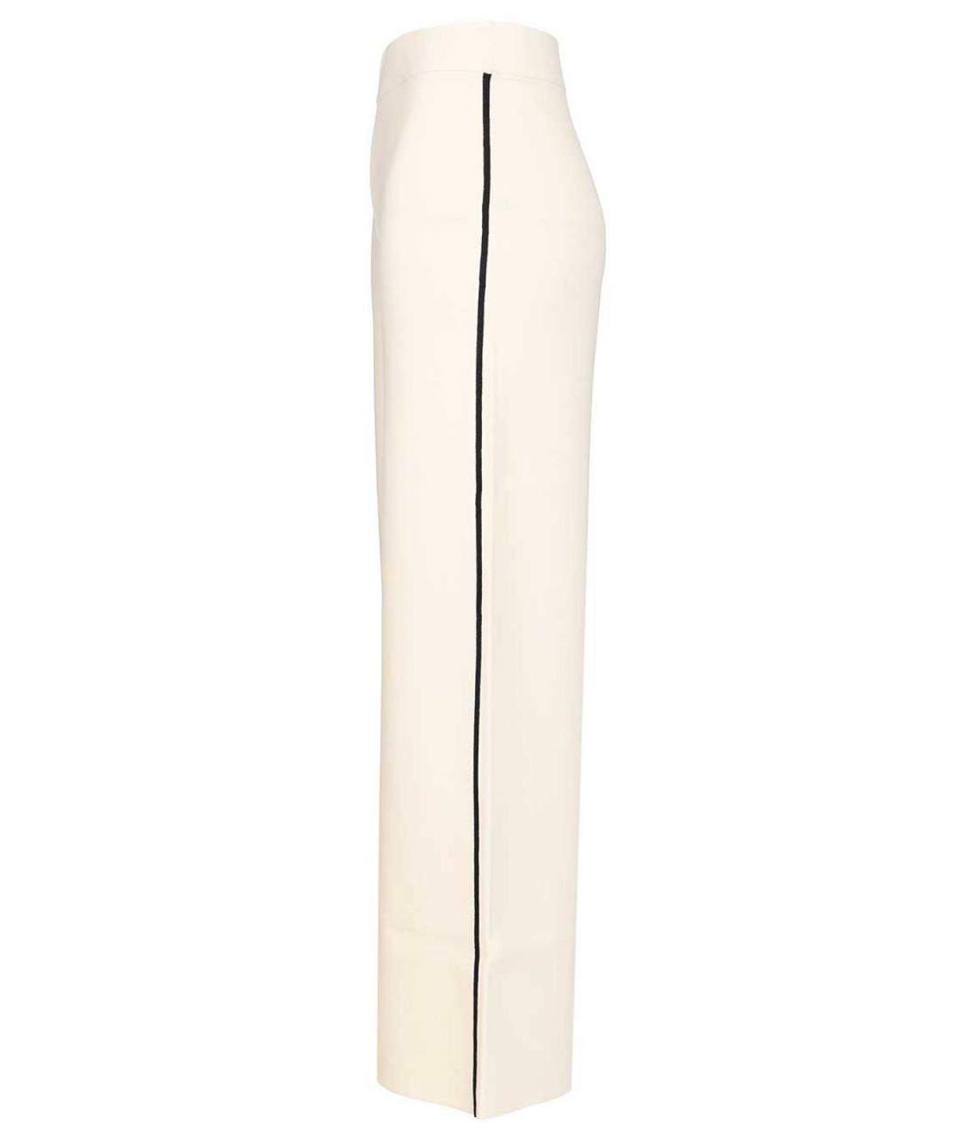 MAX MARA STUDIO Белые вискозные брюки широкие, фото 3